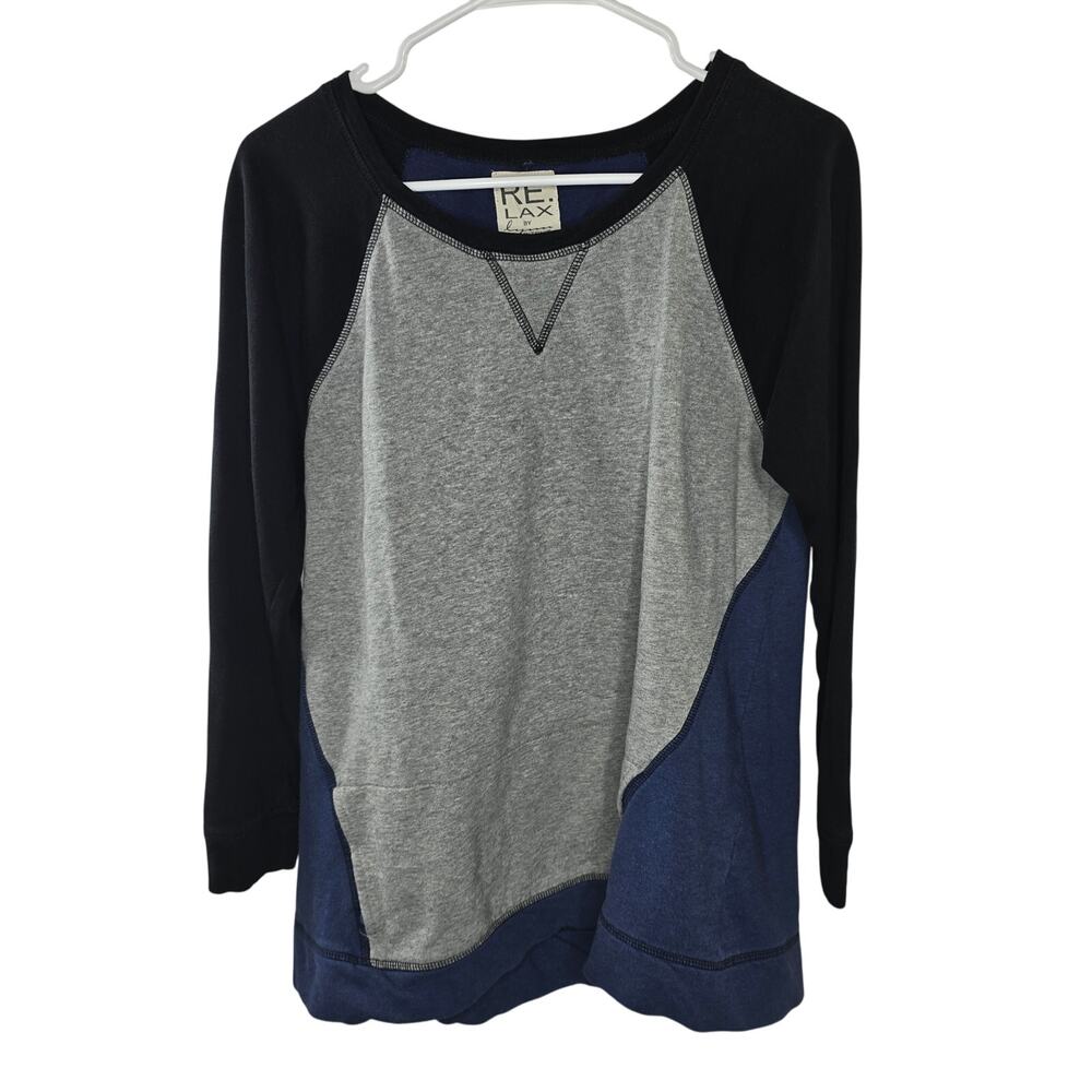 Re.Lax by Lynn Ritchie Multicolor Raglan Sweatshirt Size Medium